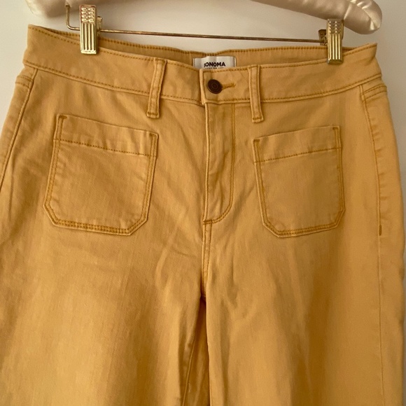 NWOT Wide Leg Crop Jeans Yellow 8 - Picture 4 of 6